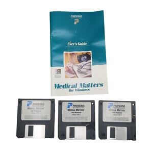 Parsons Medical Matters Windows Setup Disks Set of 3 Floppy Disk 1993 & Guide